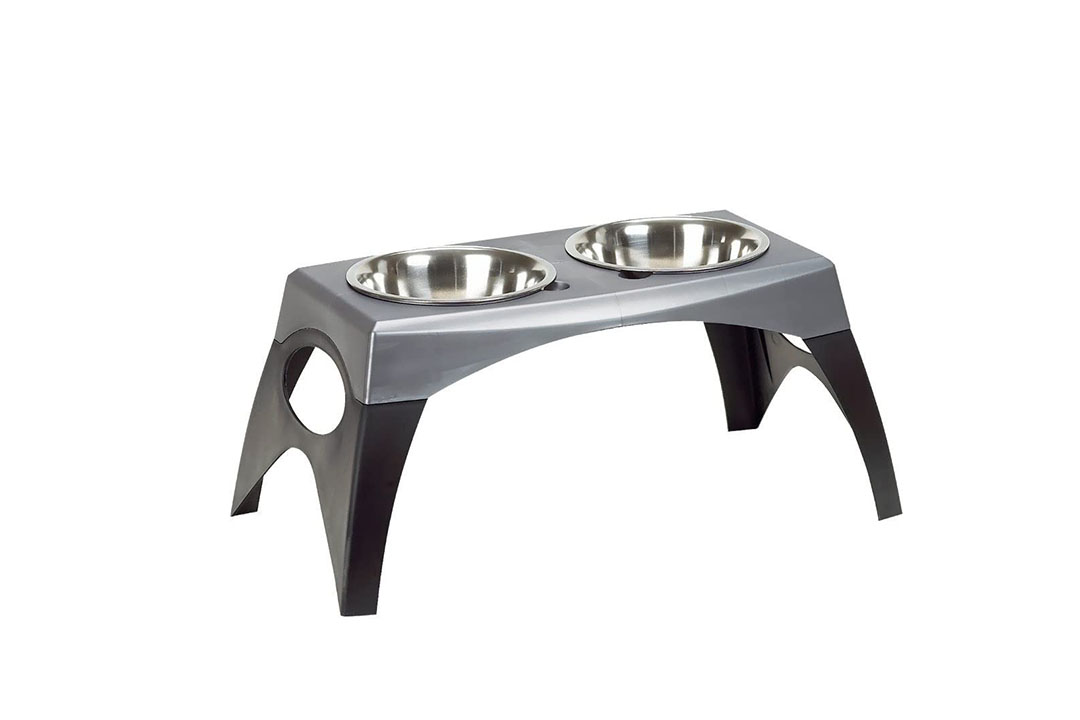 Bergan 88142-P Elevated Double Bowl Feeder