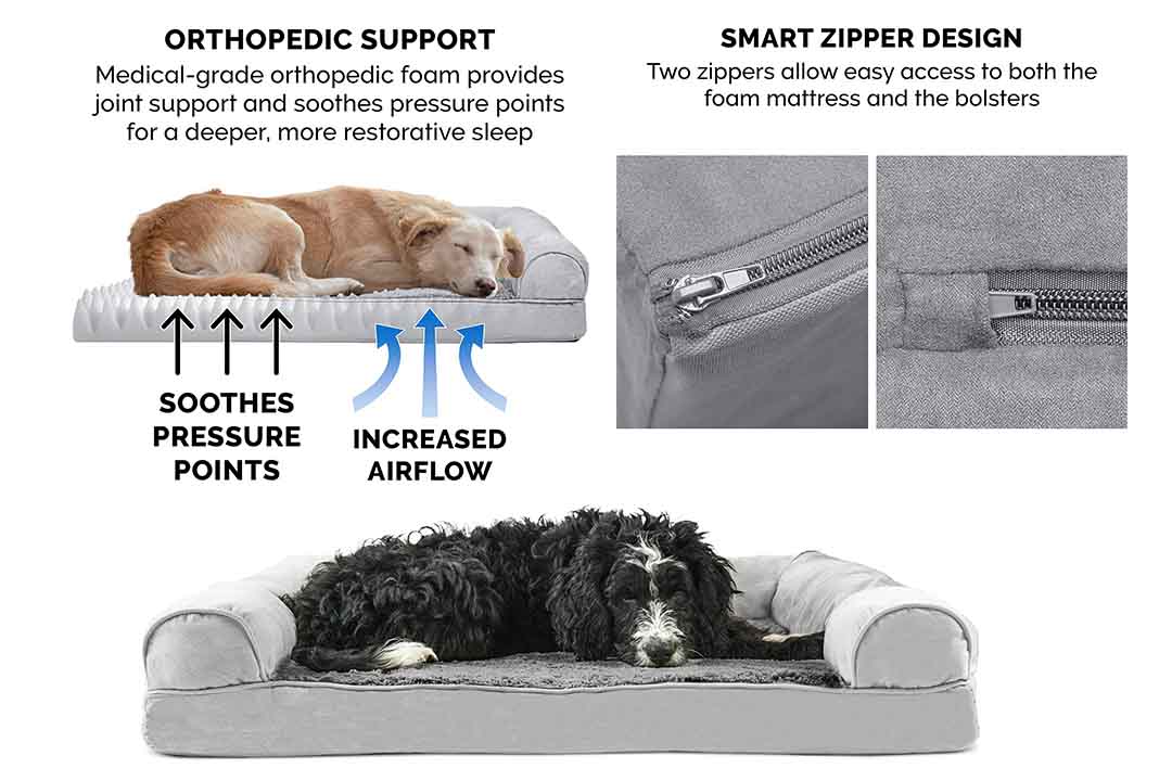 Furhaven Orthopedic Dog Sofa Bed Pet Bed
