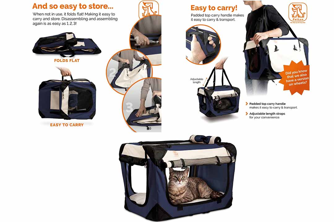 PetLuv Soothing "Happy Cat" Premium Soft Sided Cat Carrier