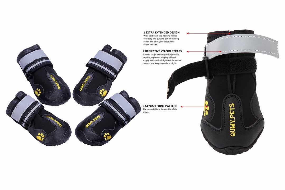 QUMY Dog Boots Waterproof Shoes