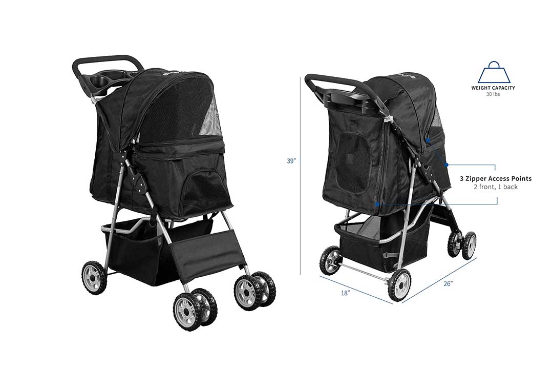 VIVO Four Wheel Pet Stroller