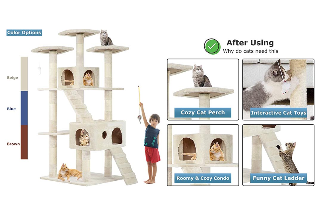 Best Pet 73” Cat Tree Scratcher Play House
