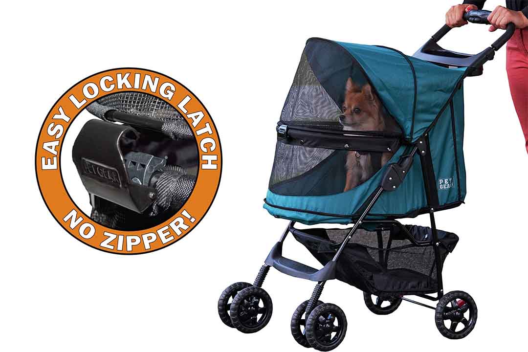 Pet Gear No-Zip Happy Trails Pet Stroller for Cats/Dogs