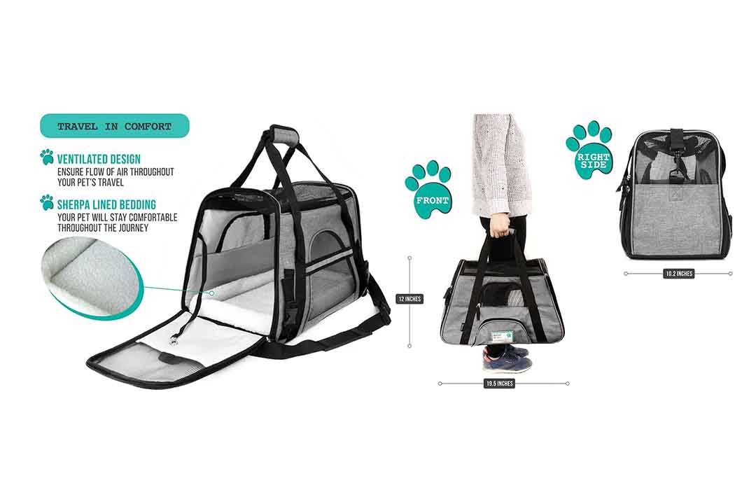 PetAmi Premium Airline Approved Soft-Sided Pet Travel Carrier