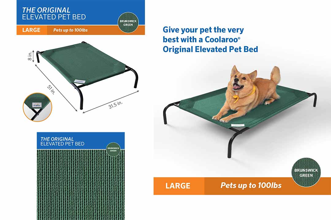 Coolaroo Elevated Pet Bed With Knitted Fabric