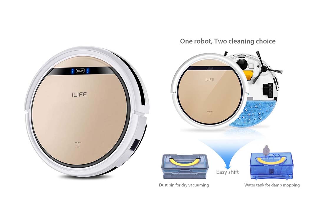 ILIFE V5s Robotic Vacuum Cleaner with Water Tank Mop