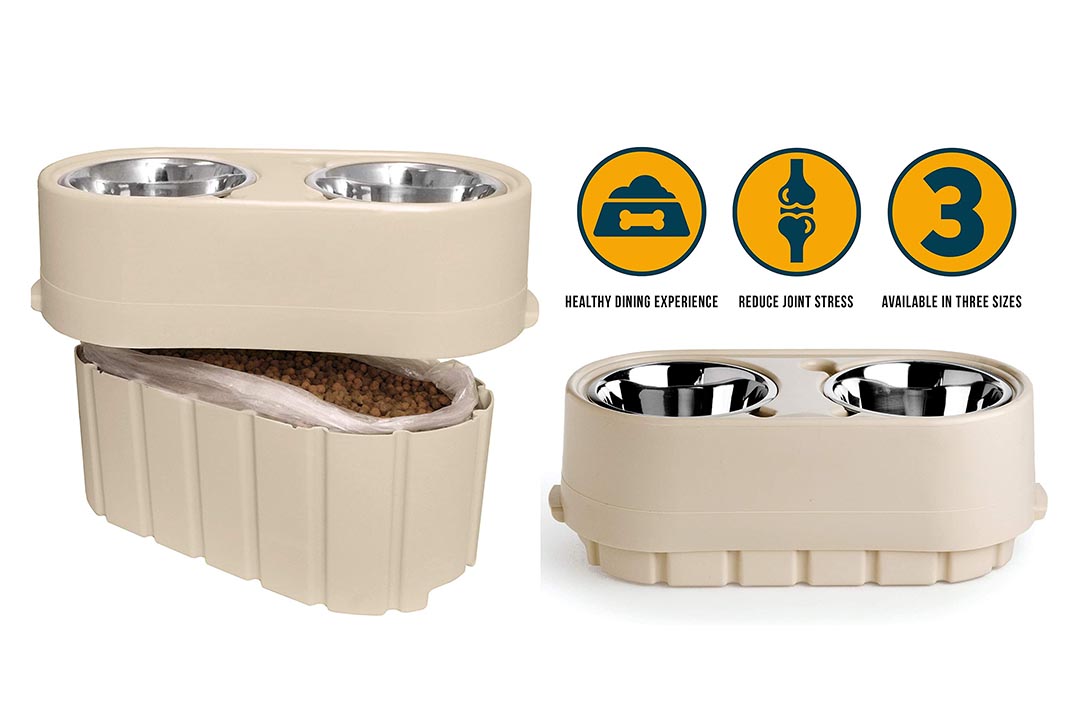 OurPets Store-N- Feed Adjustable Raised Dog Bowl Feeder