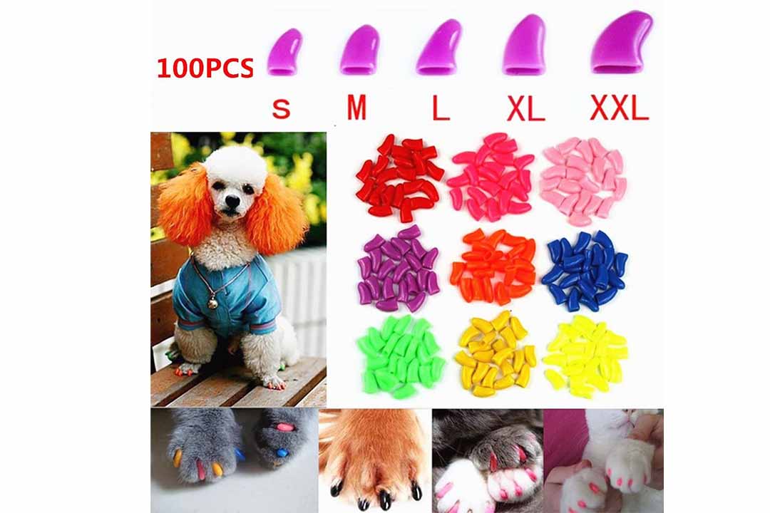 Brostown 100Pcs Soft Pet Dog Nail Caps Claws