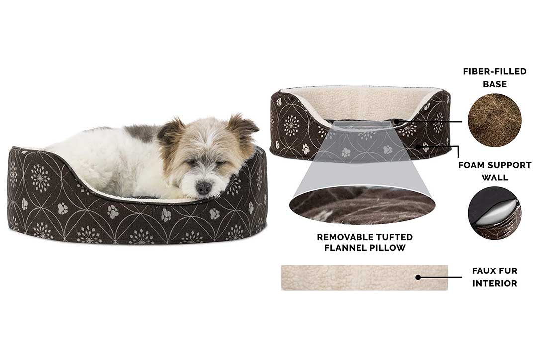 Furhaven Pet NAP Oval Lounger Bed For Dog Or Cat