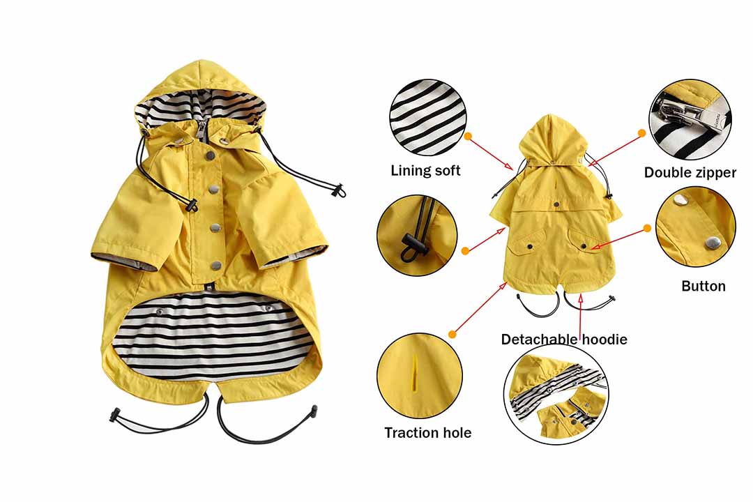 Morezi Dog Zip Up Dog Raincoat