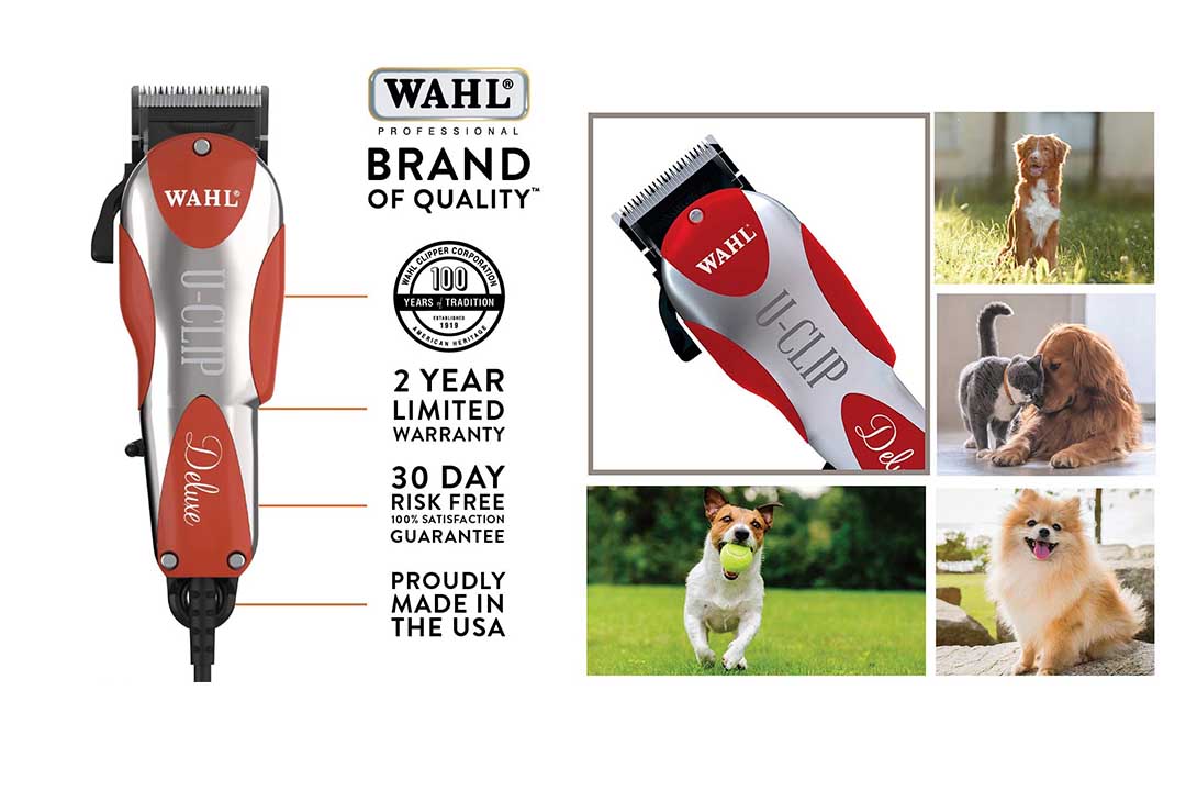 Wahl Professional Animal Deluxe U-Clip Pet Clipper Trimmer Grooming Kit