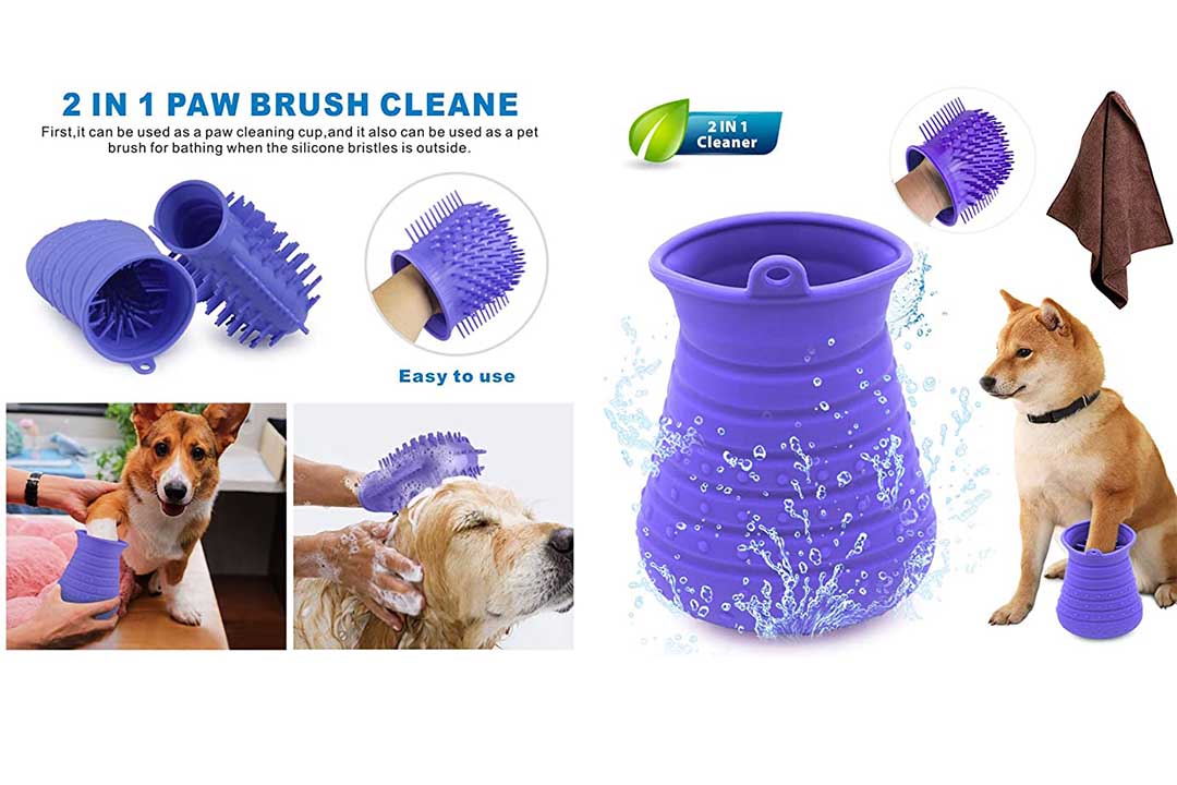 Idepet Dog Paw Cleaner Cup with Towel Pet Foot Washer