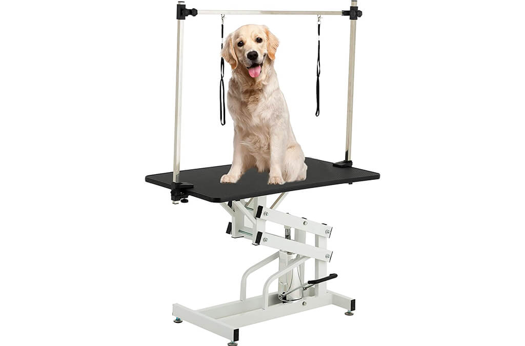 4. SUNCOO 43 Inch Hydraulic Pet Dog Grooming Table