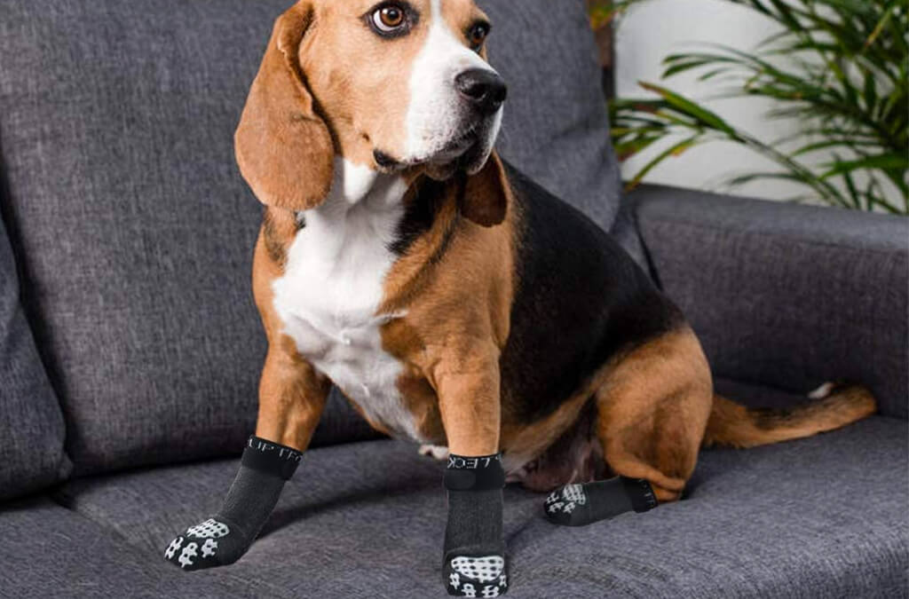 7. PUPTECK Double Side Anti-Slip Dog Socks