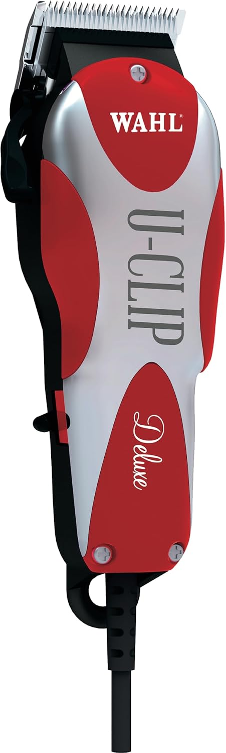 Wahl Professional Animal Deluxe U-Clip Pet, Dog, & Cat Clipper & Grooming Kit - Red and Chrome