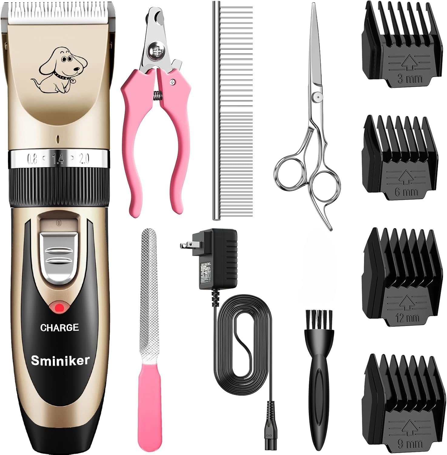 Rechargeable Cordless Dogs Cats Horse Grooming Clippers - Professional Pet Hair Clippers with Comb Guides for Dogs Cats Horses and Other House Animals Pet Grooming Kit